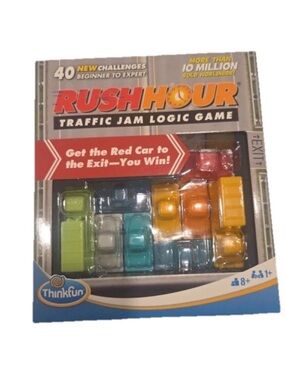 Think! Rush Hour Logic Game with Red, Yellow, Orange, Blue, Green Vehicles